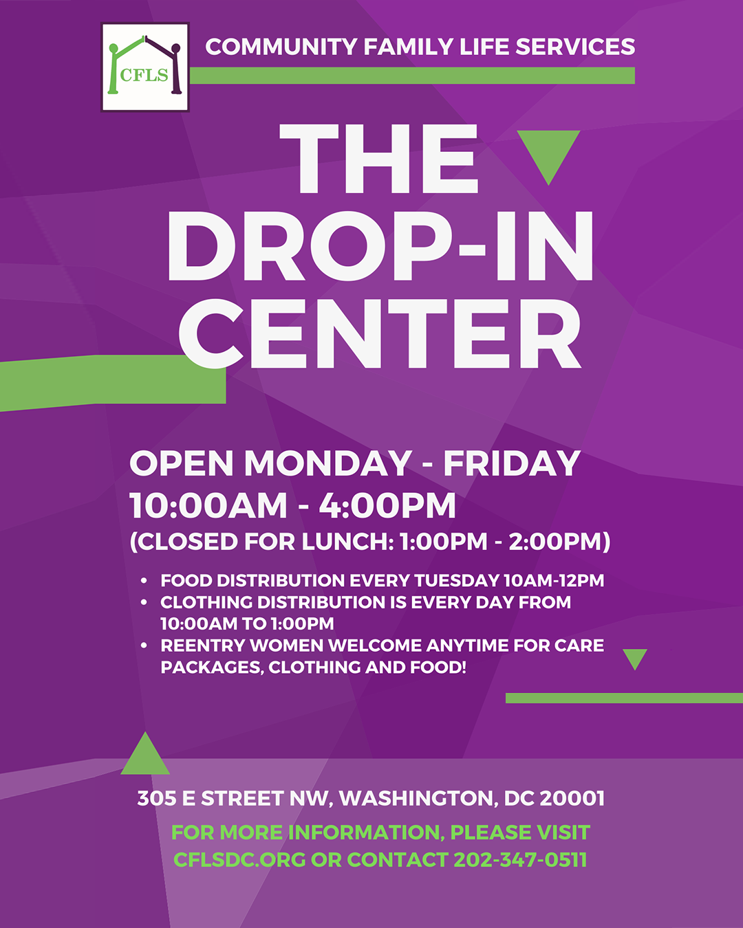 The Drop-In Center | Open Monday-Friday 10:00am - 4:00pm